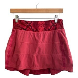 Lululemon Pace Rival ll Skirt Cranberry Mini Ziggy Snake Red Tide Size 4